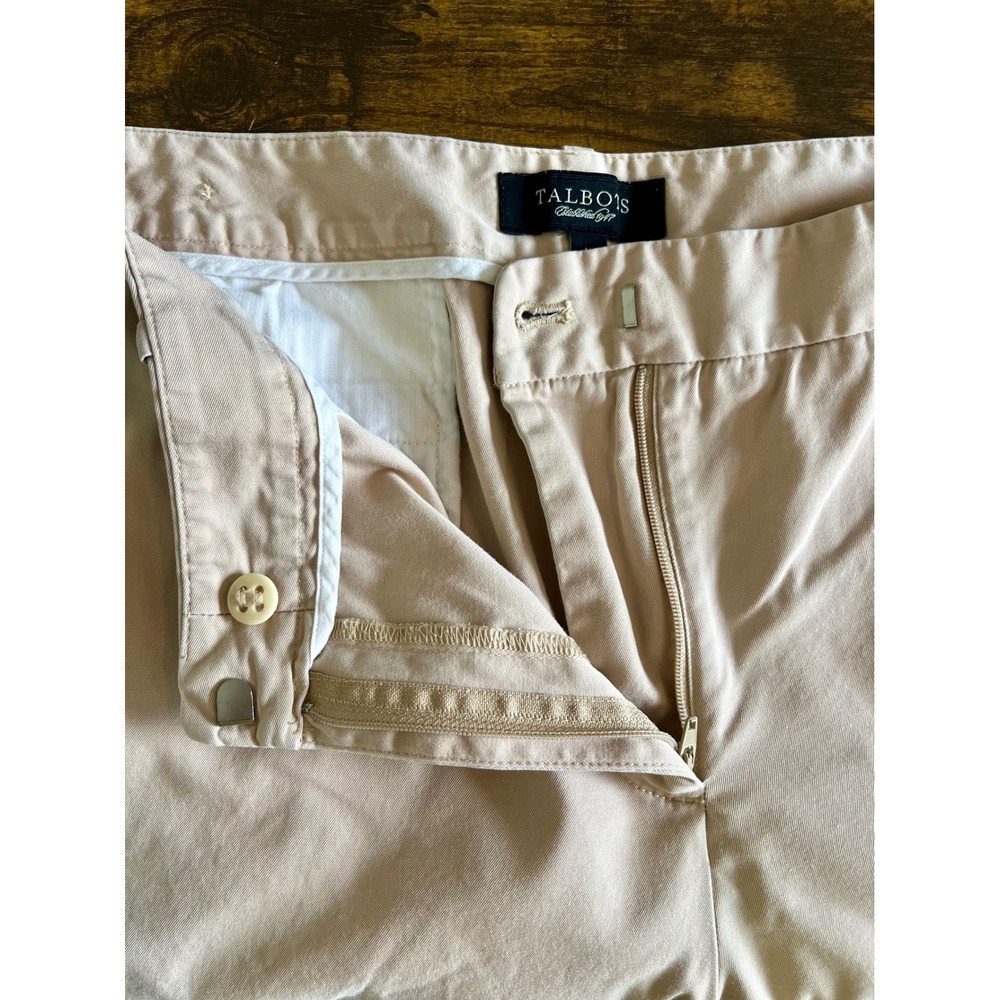 Talbots Bermuda Shorts Womens 12 Khaki Cotton Blend High Rise Chino Classic‎ - Picture 5 of 7